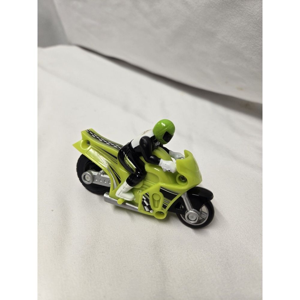 Hot Wheels Friction Motorcycle Neon Green Stunt Rider Driver-WORKS‎ Vintage
